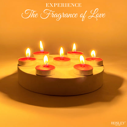 Hosley Rose Fragranced Tea Light Candles – Set of 30