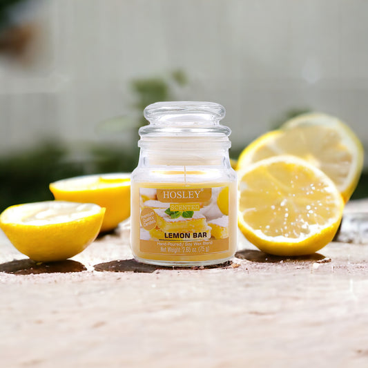 Hosley® Lemon Bar Highly Fragranced, 2.65 Oz wax, Jar Candle