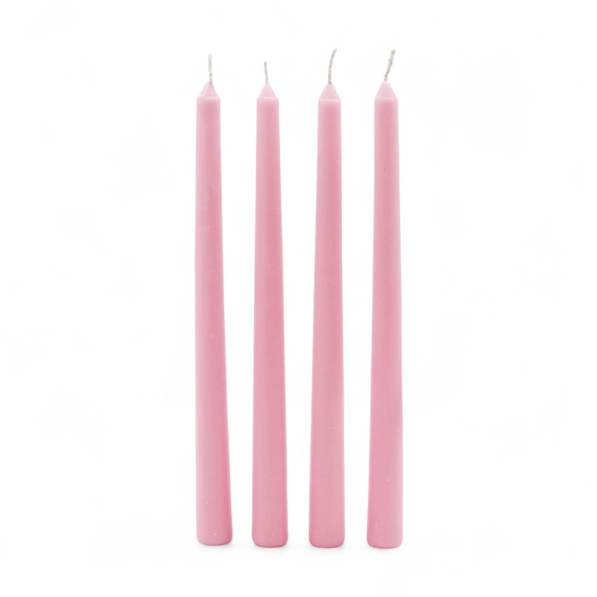 HOSLEY Pack of 4 Rose Fragrance Taper Candles|10 Inch Long|Dinner Candles|Smokeless & Dripless|Celebration Candles|Long Burning|Perfect for Home Decor, Lighting|Burn Time 9 Hours| Baby Pink