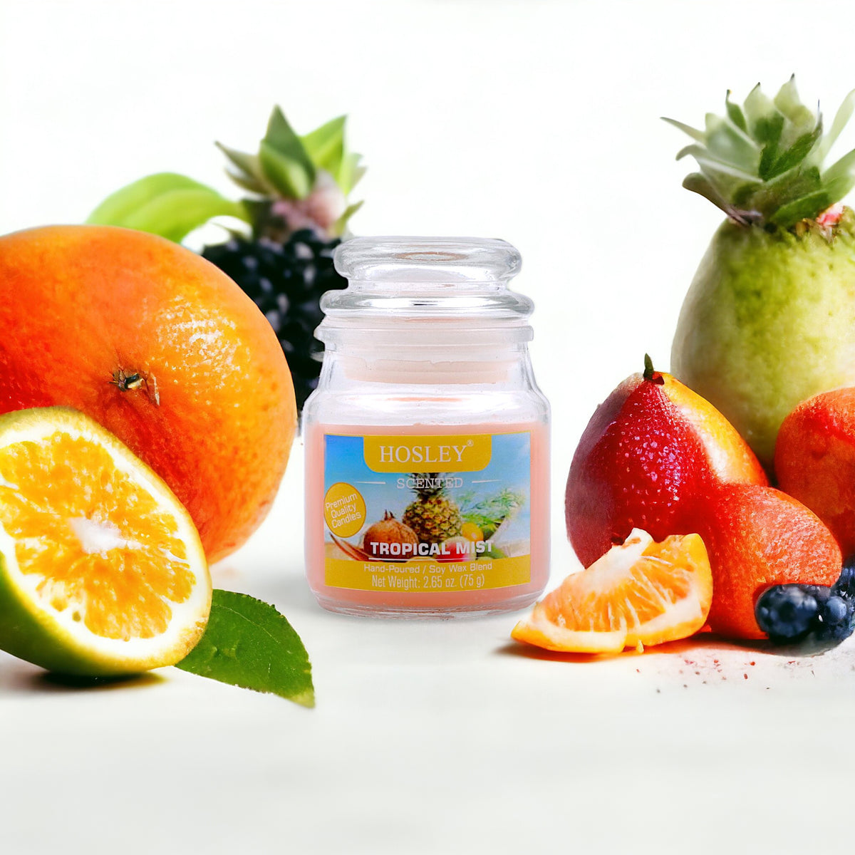 Hosley® Tropical Mist Highly Fragranced, 2.65 Oz wax, Jar Candle