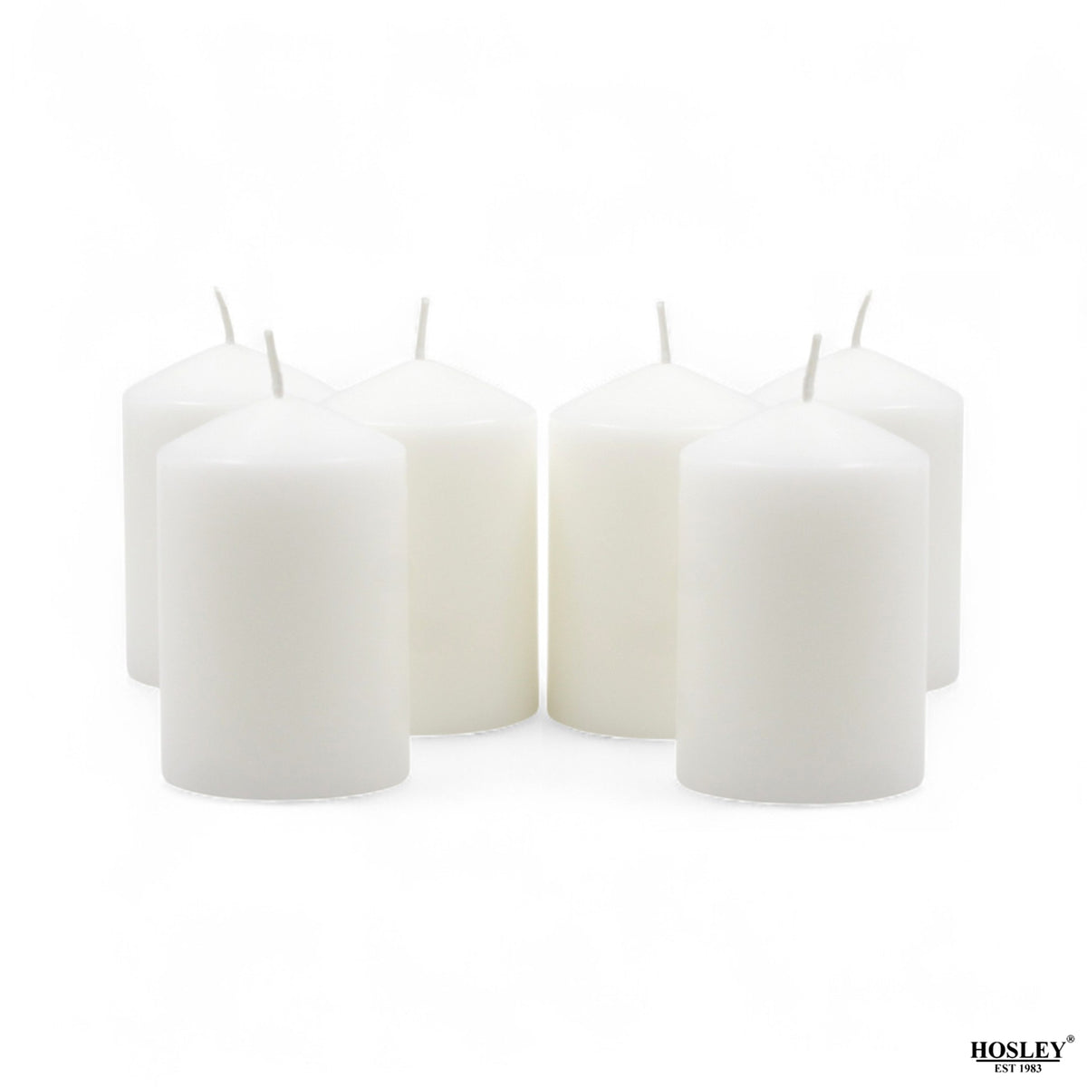 Hosley 2x3 High Pillar Candles, Set of 6. White, Unscented. Bulk Buy, Using a Wax Blend. Ideal, Emergency Lanterns, Spa, Aromatherapy, Party, Reiki, Candle Gardens