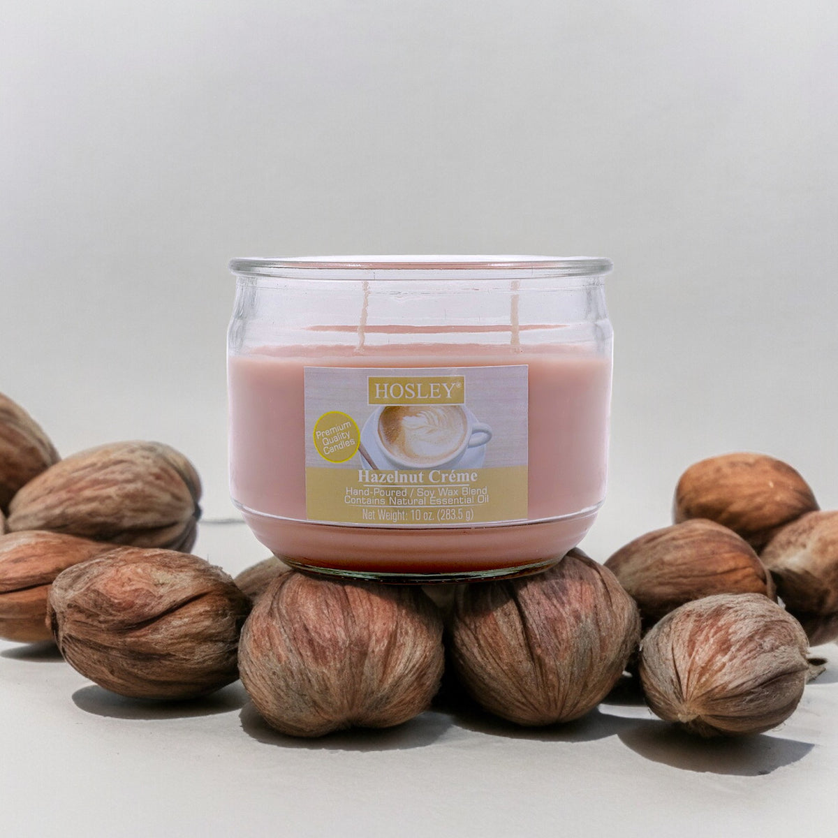 Hosley® Hazelnut Creme Highly Fragranced, 2 Wick, 10 Oz wax, Jar Candle