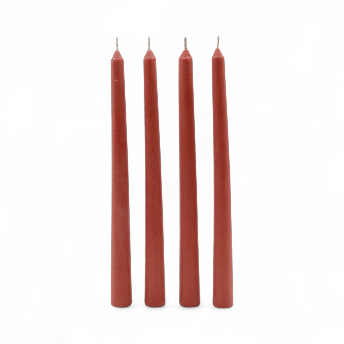 HOSLEY Pack of 4 Rustic Sandalwood Fragrance Taper Candles 10 Inch Long|Dinner Candles|Smokeless & Dripless|Celebration Candles|Long Burning|Perfect for Home Decor, Lighting|Burn Time 9 Hours| Brown
