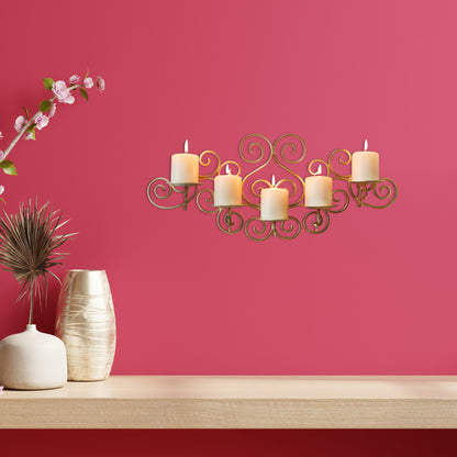 Hosley Metallic Gold Wall Sconce with Free Candles