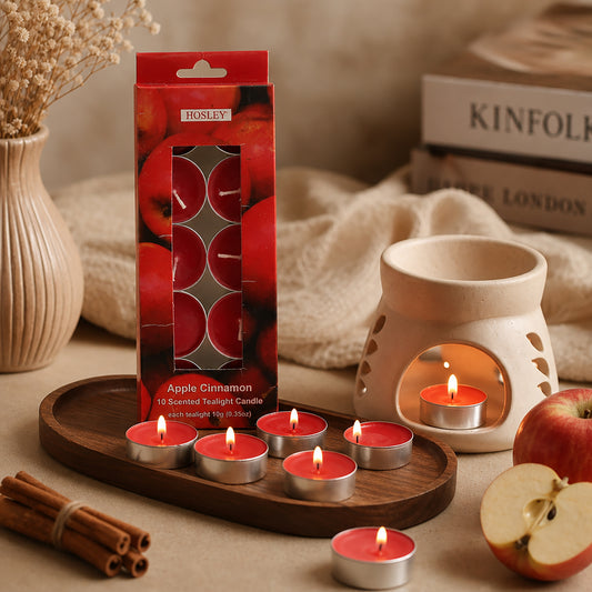 Hosley Scented Tealight Candles, Apple Cinnamon Fragrance Pack of 30