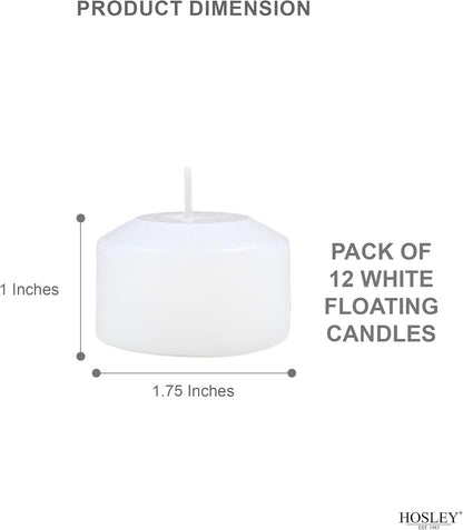 Hosley Set of 12 Unscented Floating Candles Mini Candle Discs 1.6" Floating Candles for Centerpieces