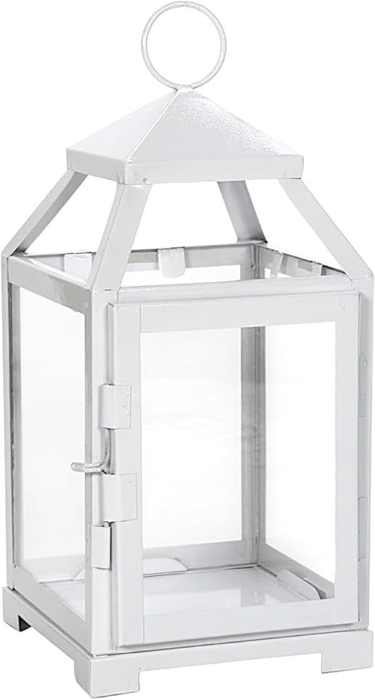 White Classic Style Glass Iron Lantern