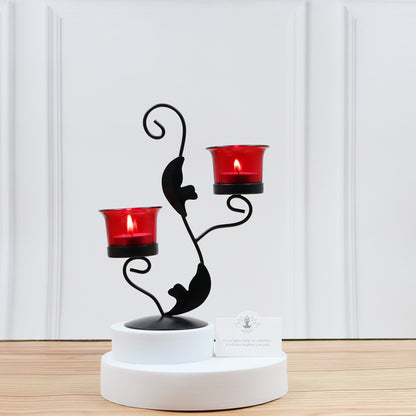 Hosley Black Tealight Candle holder / Table Décoration with free Tealight - Pack Of 1