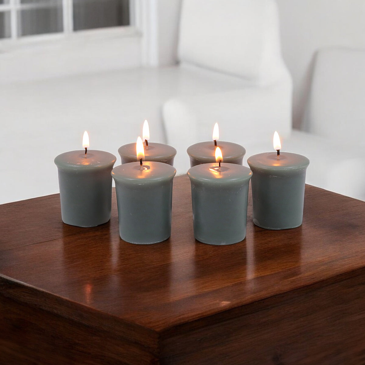 Set of 6 Hosley® 15 Hour Burn Time Each, Eucalyptus Mint Highly Fragranced  Votive Candles