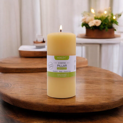 Hosley® Sweet Pea Jasmine Highly Fragranced 6inch Pillar Candle
