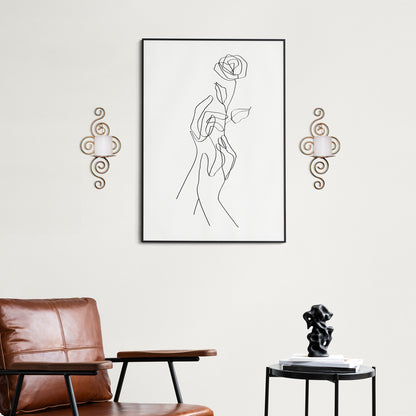 Hosley® Wall Candle Scone, Set of 2 Elegant Swirling Iron Hanging Wall Mounted Decorative Candle Holder For Home Decoration