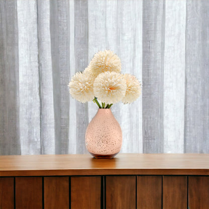 HOSLEY Rose Gold Mercury Glass Vase
