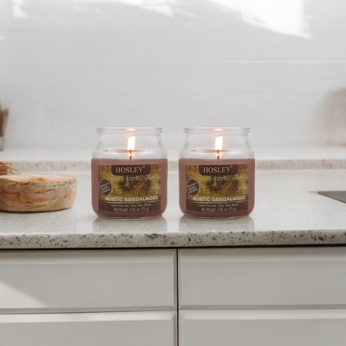 Hosley Set of 2 Rustic Sandalwood 2.65 Oz (75g)