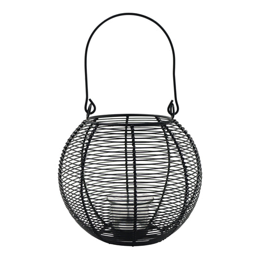 Hosley Tealight Candle Holders, Metal Wire Lantern Candle Holder, Black, Pack of 1