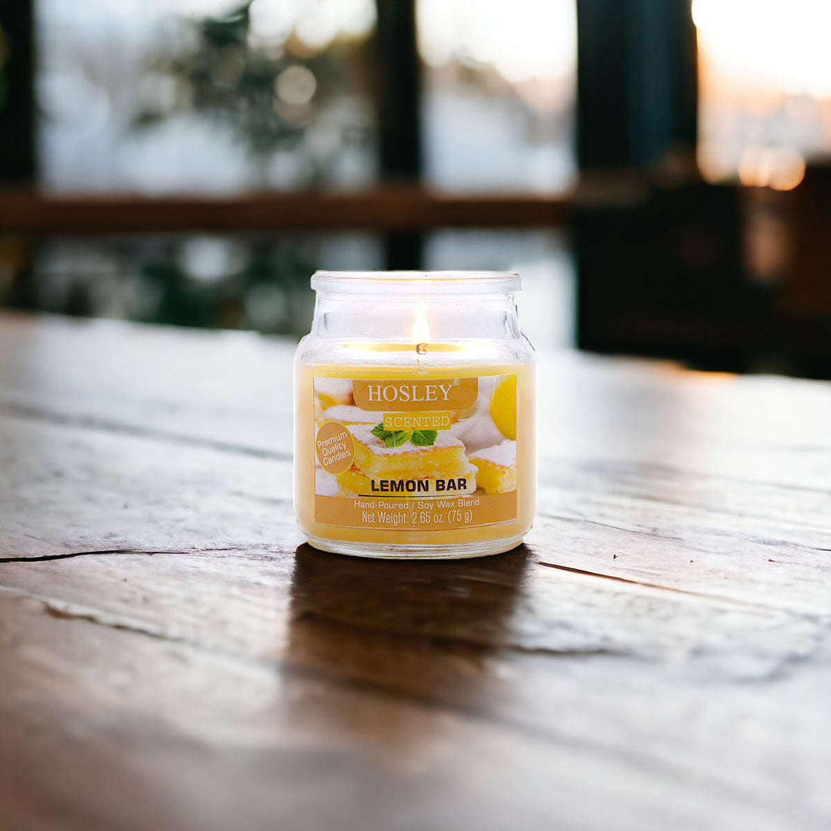 Hosley® Lemon Bar Highly Fragranced, 2.65 Oz wax, Jar Candle