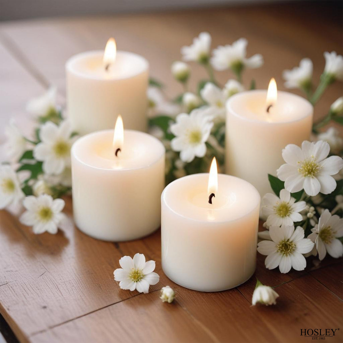 Hosley Set of 72 White Unscented Votive Candles | 10 Hour Burn Time |
