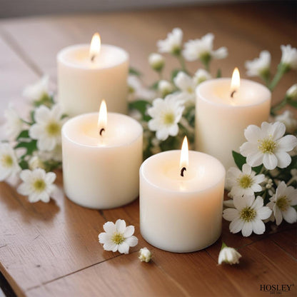 Hosley Set of 72 White Unscented Votive Candles | 10 Hour Burn Time |