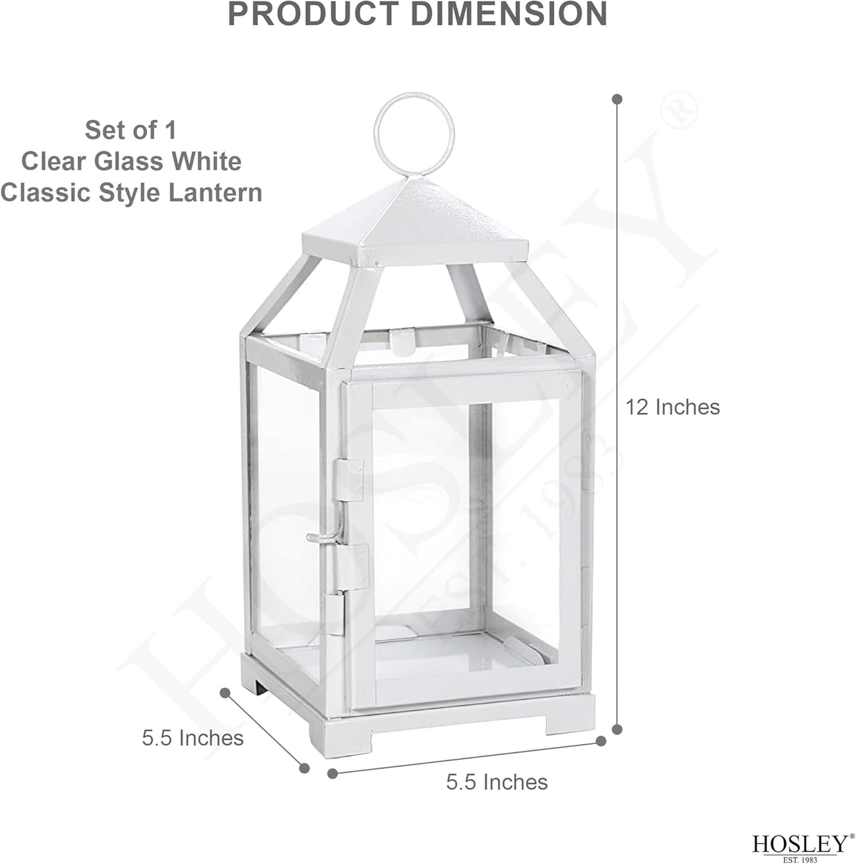 White Classic Style Glass Iron Lantern