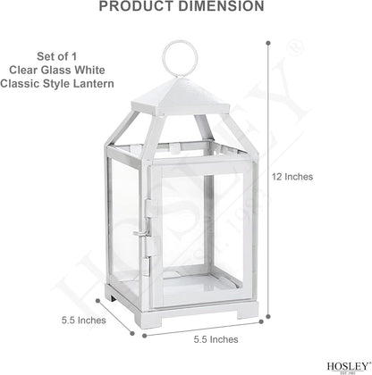 White Classic Style Glass Iron Lantern