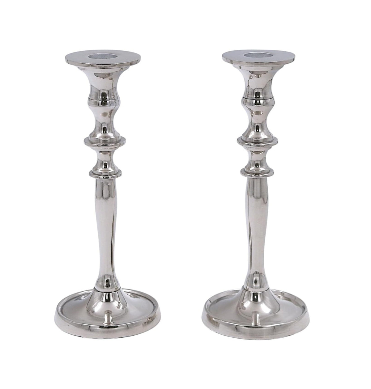Silver Finish Metal Taper Candle Holder