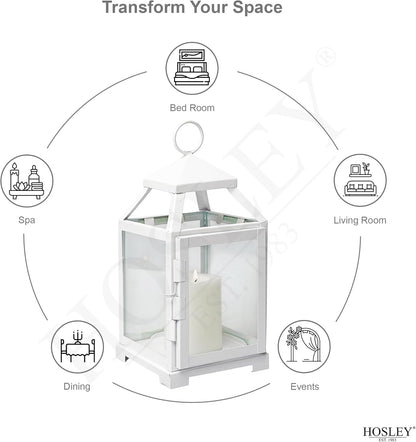 White Classic Style Glass Iron Lantern