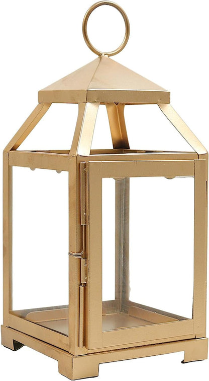 Classic Style Glass Iron Lantern with One Pillar Candle