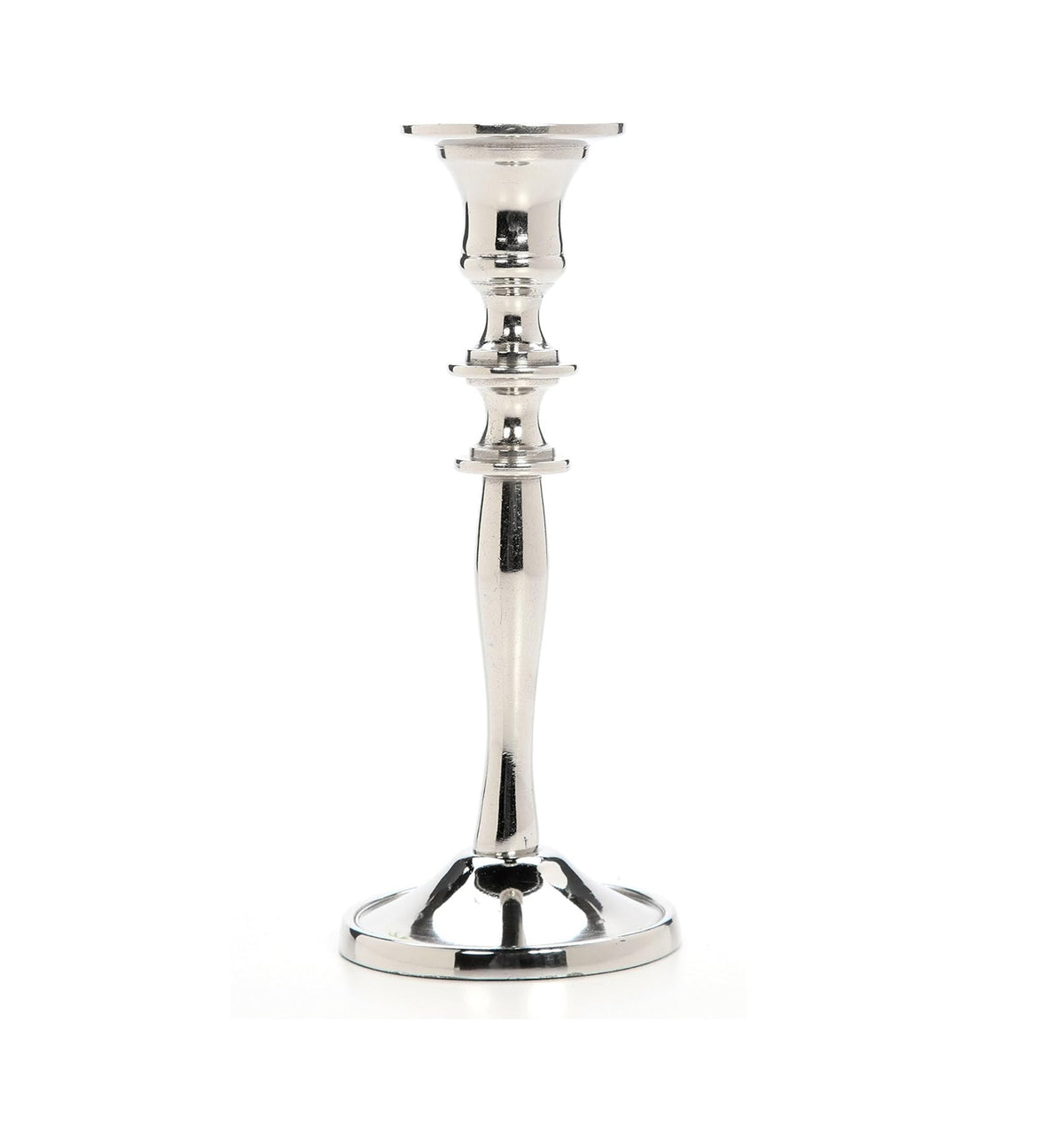 Hosley Set of 1 Silver Finish Metal Taper Candle Holder 8.2" High Decorative Tall Candlestick Stand