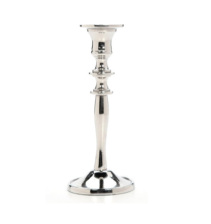 Hosley Set of 1 Silver Finish Metal Taper Candle Holder 8.2" High Decorative Tall Candlestick Stand