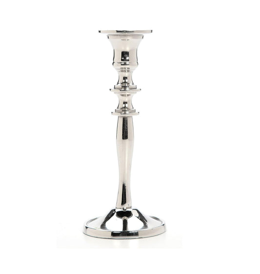 Hosley Set of 1 Silver Finish Metal Taper Candle Holder 8.2" High Decorative Tall Candlestick Stand