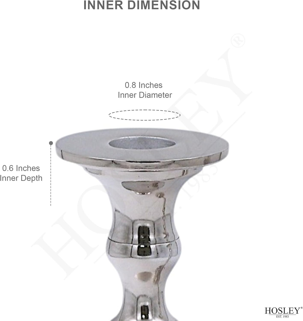 Silver Finish Metal Taper Candle Holder