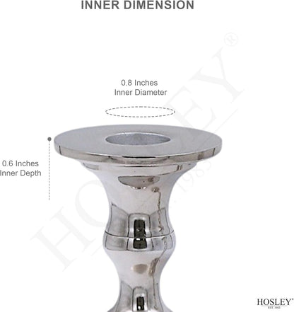 Silver Finish Metal Taper Candle Holder