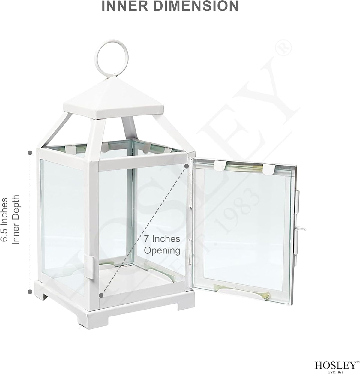 White Classic Style Glass Iron Lantern