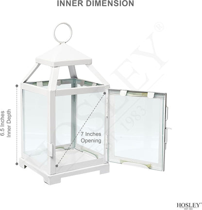White Classic Style Glass Iron Lantern