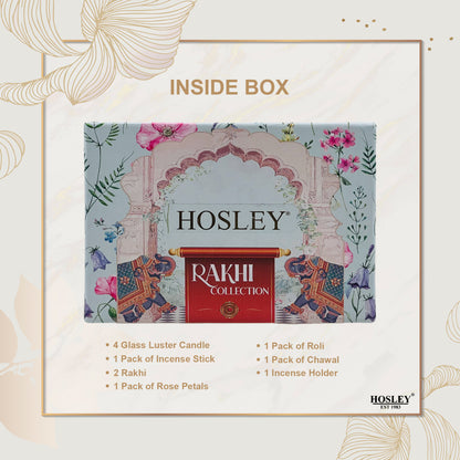 HOSLEY Set of 4 Gold Glass Candles | Rakhi Gift Set