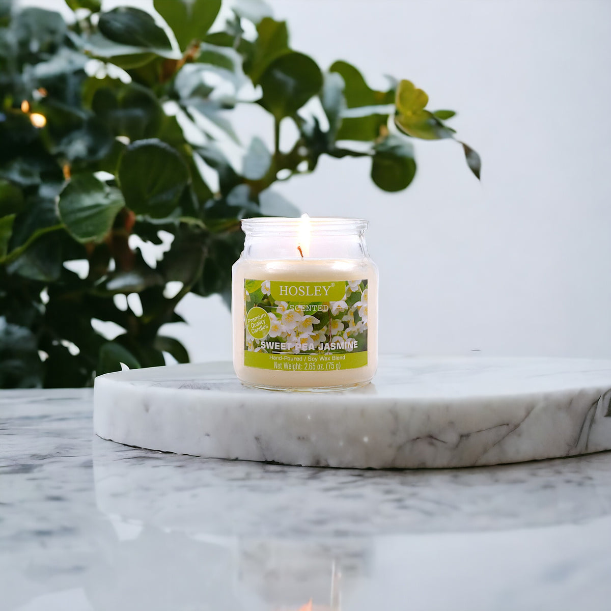 Hosley® Sweet Pea Jasmine Highly Fragranced, 2.65 Oz wax, Jar Candle