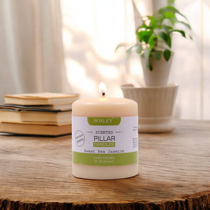 Hosley® Sweet Pea Jasmine Highly Fragranced 3inch Pillar Candle