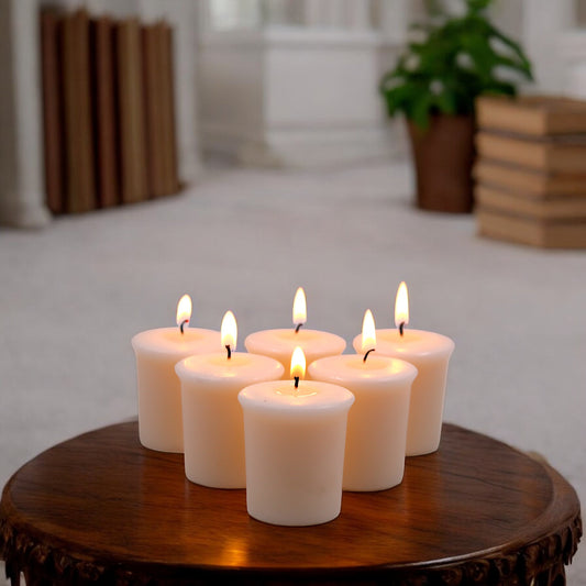 Set of 6 Hosley® 15 Hours Burn Time Each Unscented Votive Candles