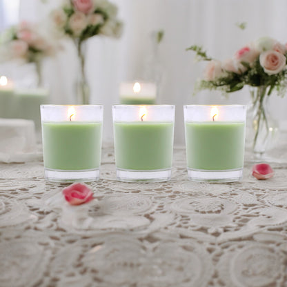 Set of 3 Hosley® Highly Fragranced Fresh Bamboo Filled Glass Candles, 1.6 Oz wax each