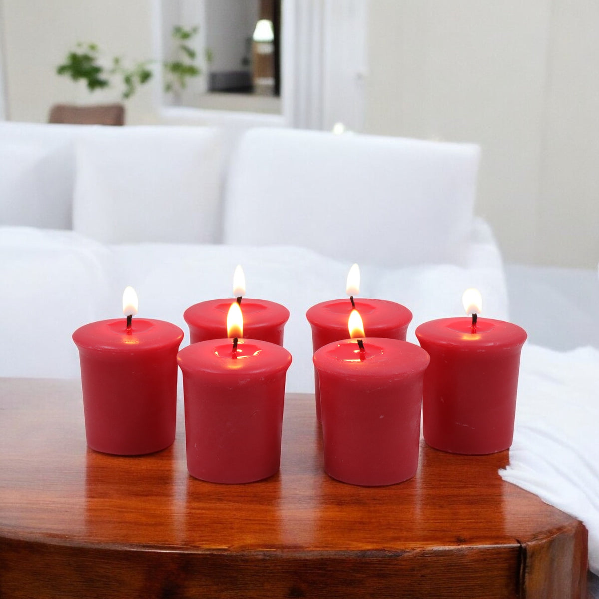 Set of 6 Hosley® 15 Hour Burn Time Each, Apple Cinnamon Highly Fragranced Votive Candles