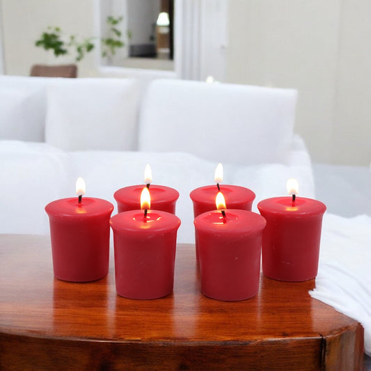 Set of 6 Hosley® 15 Hour Burn Time Each, Apple Cinnamon Highly Fragranced Votive Candles