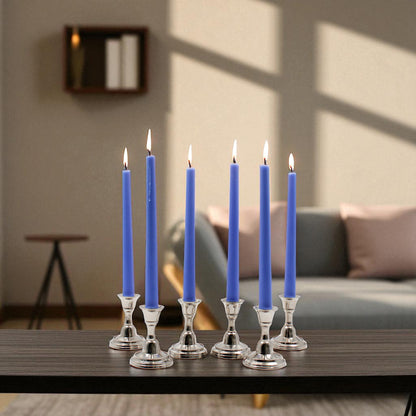 HOSLEY Pack of 6 Blue Taper Candles Long Candles|10 Inch Long|Dinner Candles|Smokeless & Dripless|Celebration Candles|Long Burning|Perfect for Home Decor, Lighting|Burn Time 9 Hours| Unscented