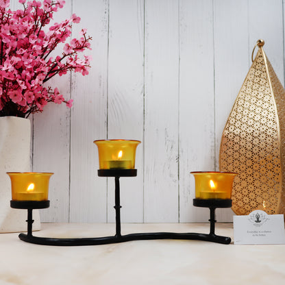 Hosley Colorful Glass Tealight Holder