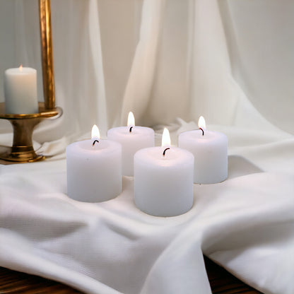 HOSLEY Unscented Votive Candles, Pack of 30, White