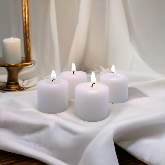 HOSLEY Unscented Votive Candles, Pack of 30, White