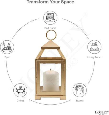 Classic Style Glass Iron Lantern with One Pillar Candle