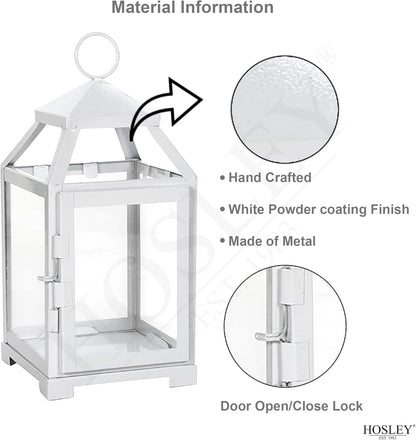 White Classic Style Glass Iron Lantern