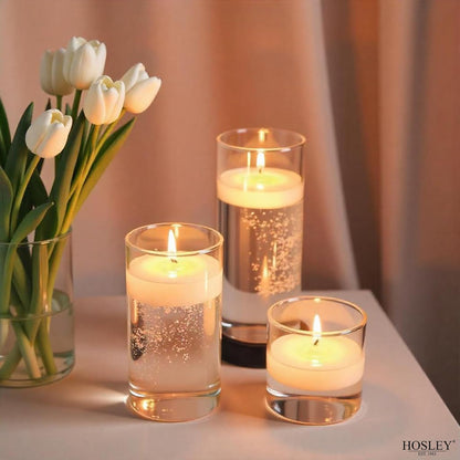 Hosley Set of 12 Unscented Floating Candles Mini Candle Discs 1.6" Floating Candles for Centerpieces