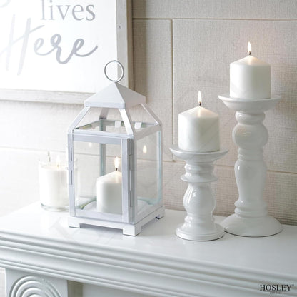 White Classic Style Glass Iron Lantern
