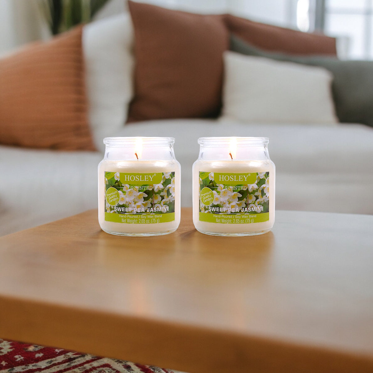 Hosley Set of 2 Sweet Pea Jasmine 2.65 Oz (75g)