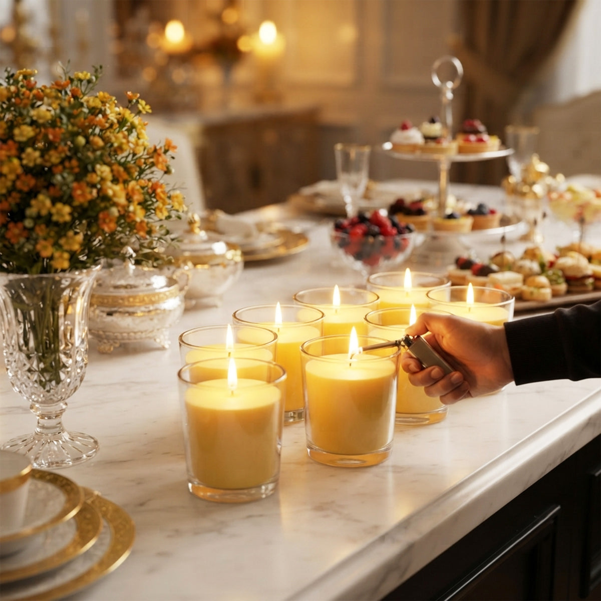 Hosley Set of 8 Highly Fragranced Citronella Candles